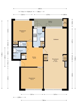 Floorplan - Queridostraat 127, 2274 XE Voorburg